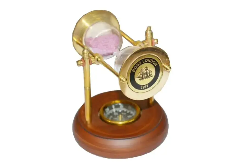 [SB-1145] Brass Sand Timer+Compass