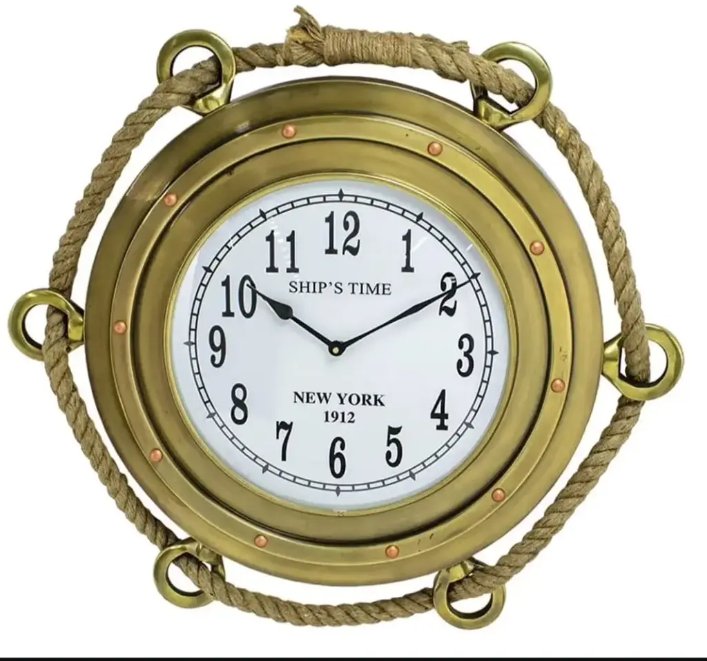[SB-1017] Porthole Clock with Rope