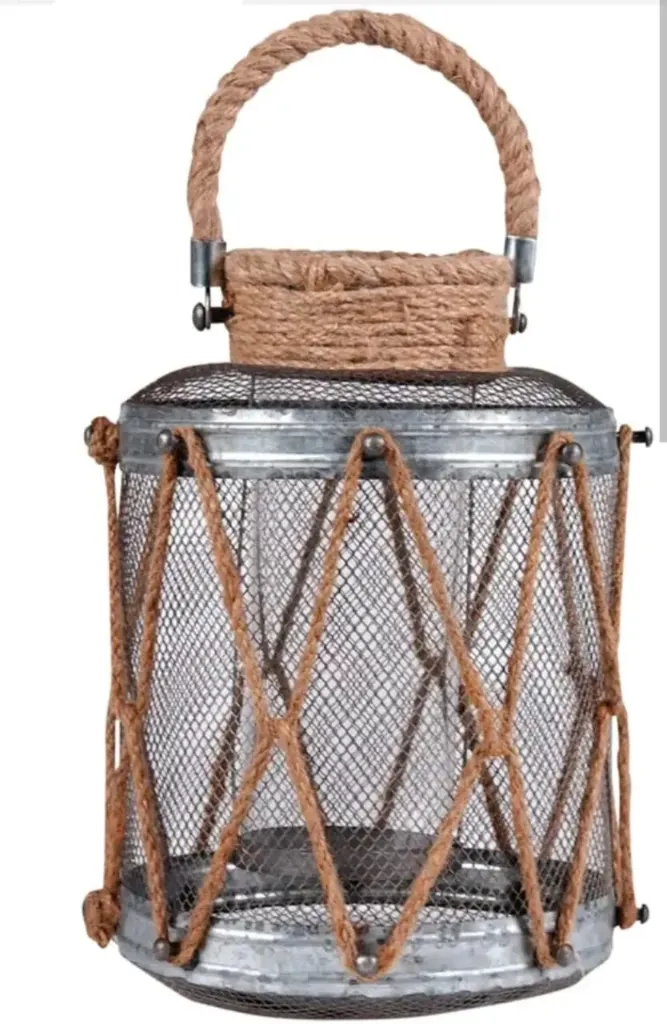 Metal and Rope Lantern Decor