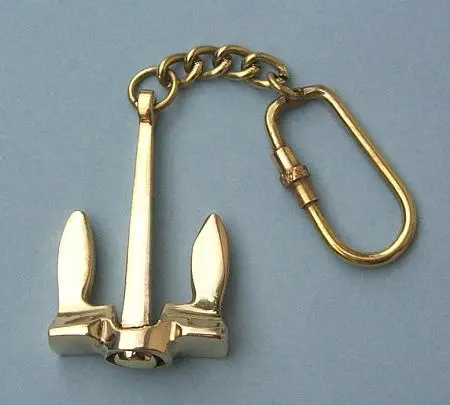 Brass Anchor Keychain