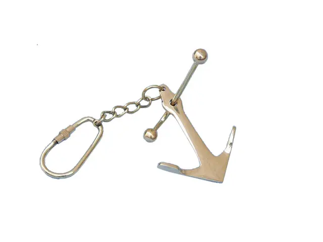 [SB-1434] Brass Anchor Keychain