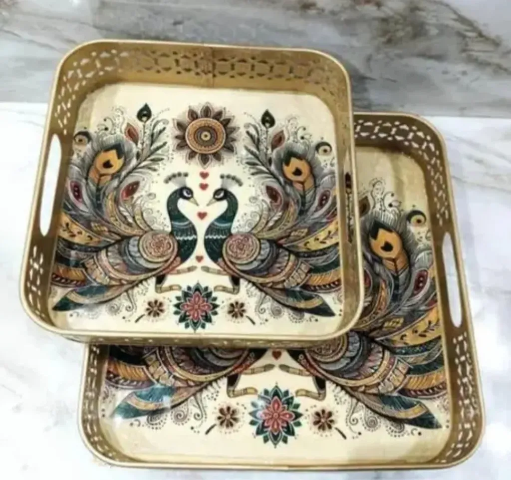 Pichwai Art Styled Tray Decor