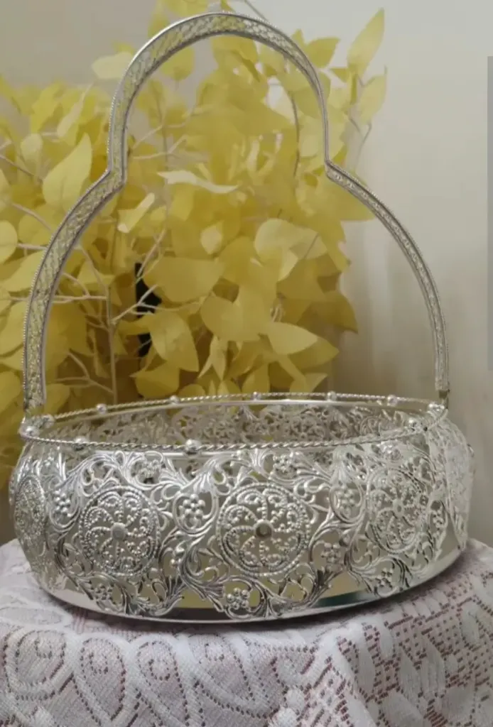 Silver Plated Basket Decor