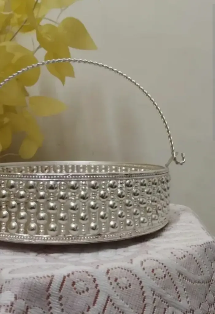 Silver-Plated Basket Decor