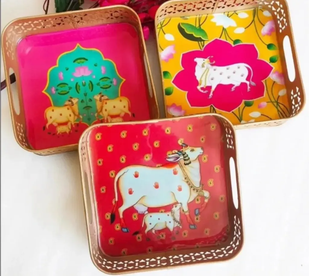 Tray with Pichwai Art Decor