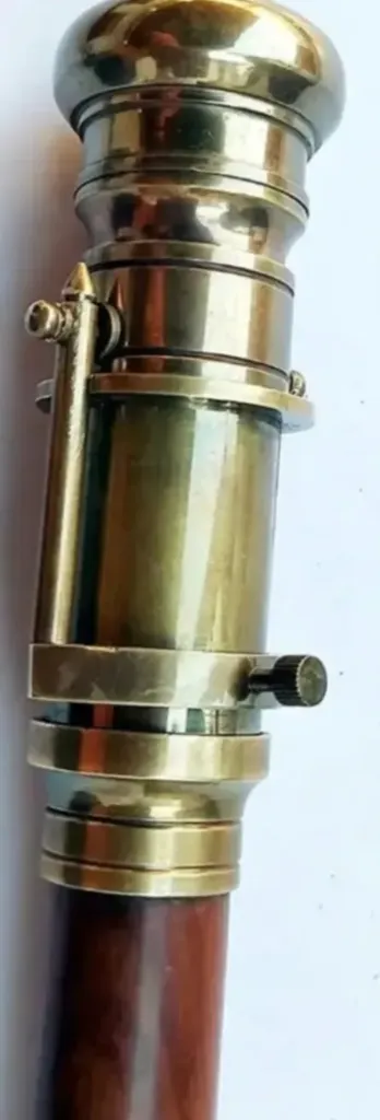 Walking Stick with a Telescope and Compass