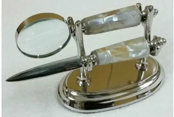 [SB-1431] Magnifying Glass and Letter Opener Desk Set Decor