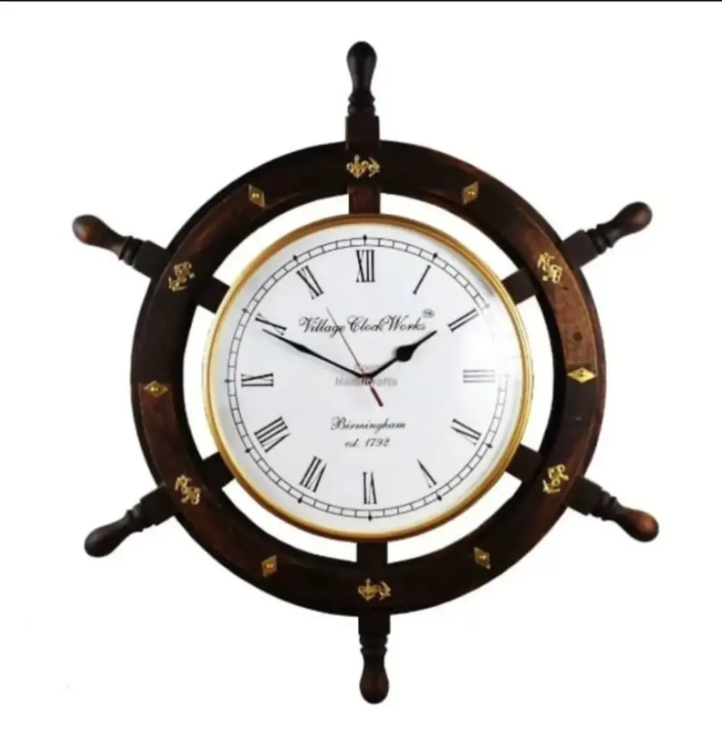 Ship Wheel Clock (12")