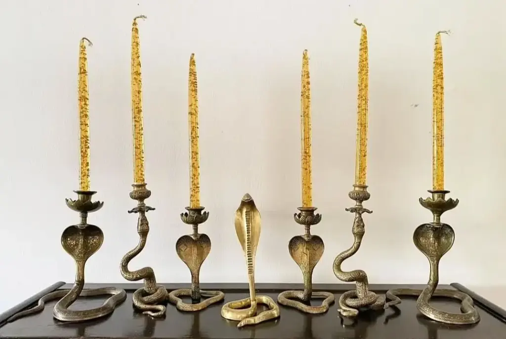 [SB-1096] Snake Brass Candle Stand
